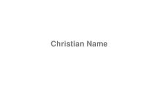 Christian Name
