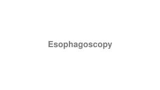 Esophagoscopy