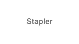 Stapler