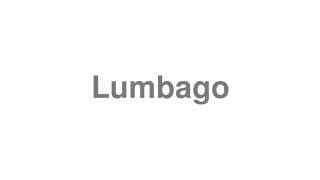 Lumbago