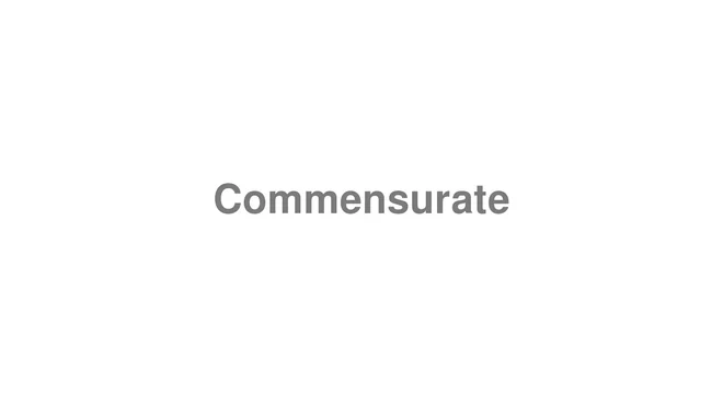 Commensurate