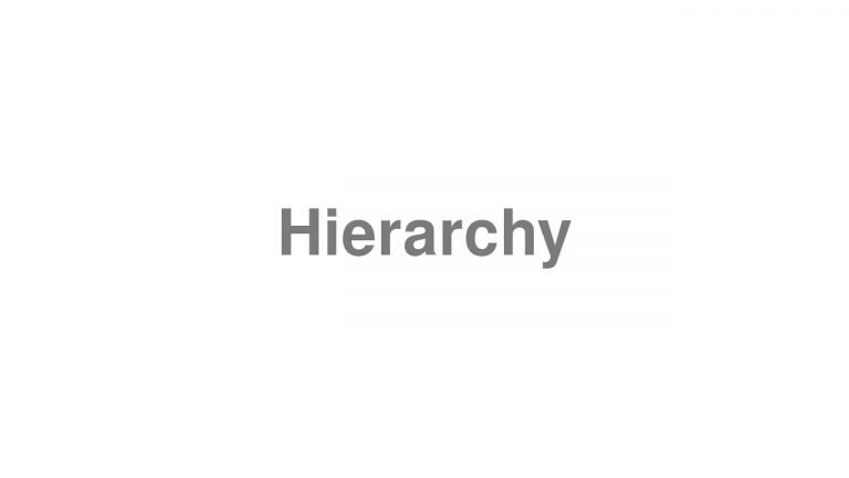 How to pronounce "Hierarchy" [Video]